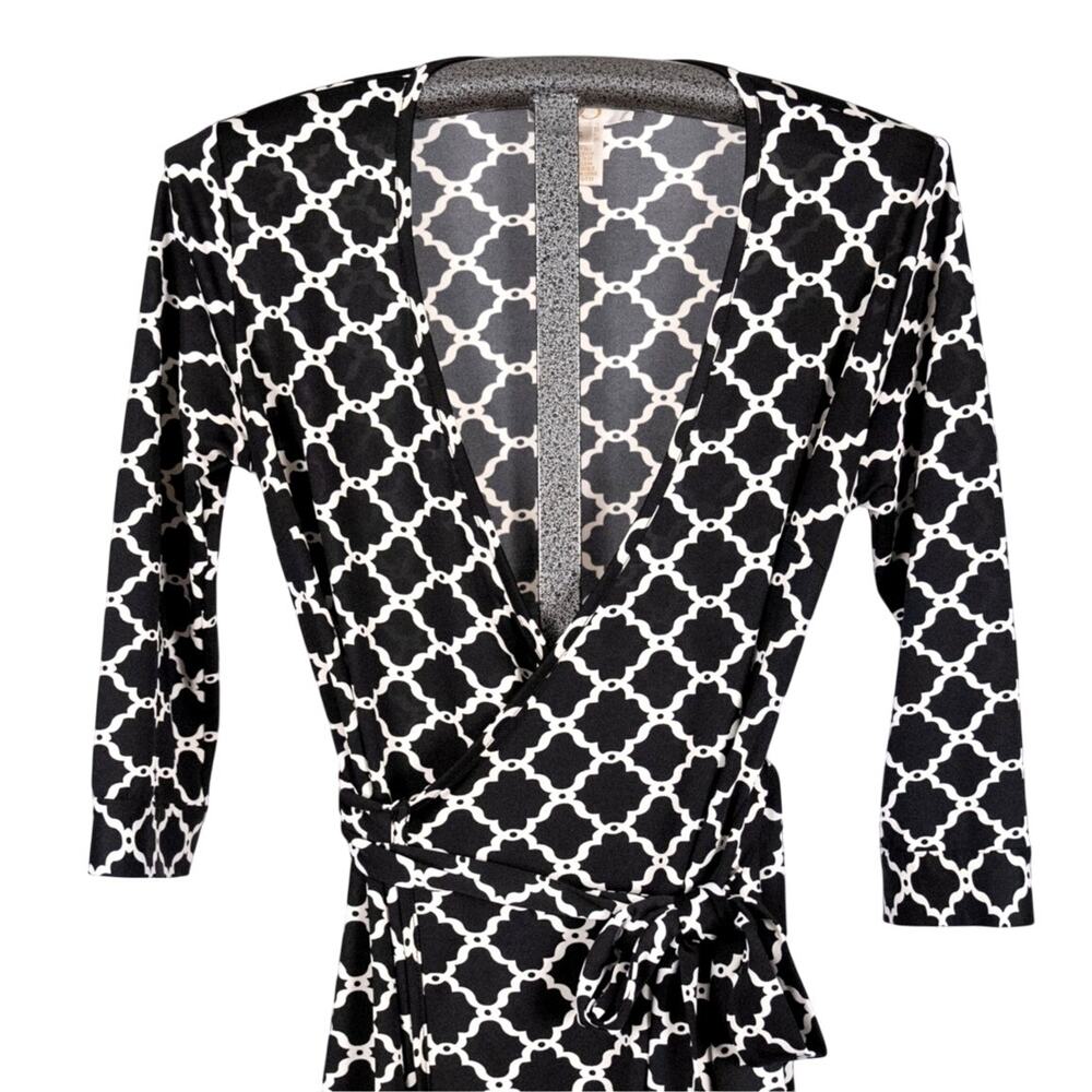 JB Julie Brown Classic Wrap Dress Women's Size SMALL Career Capsule Geometric - Picture 3 of 5